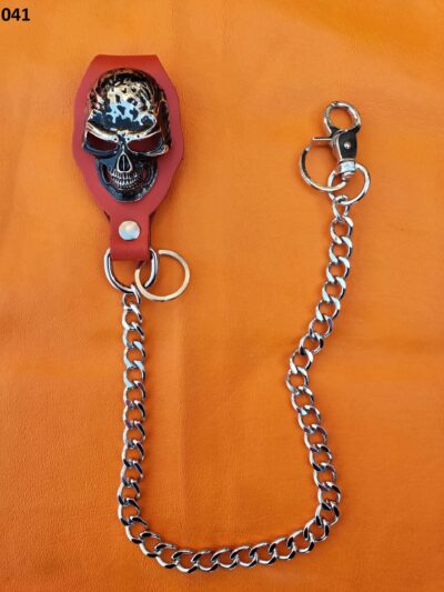 łańcuch do spodni czaszka bojówka czerwona