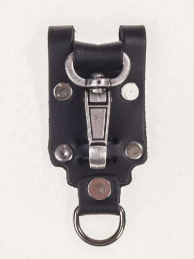 czarny skórzany brelok do paska bojówka mały