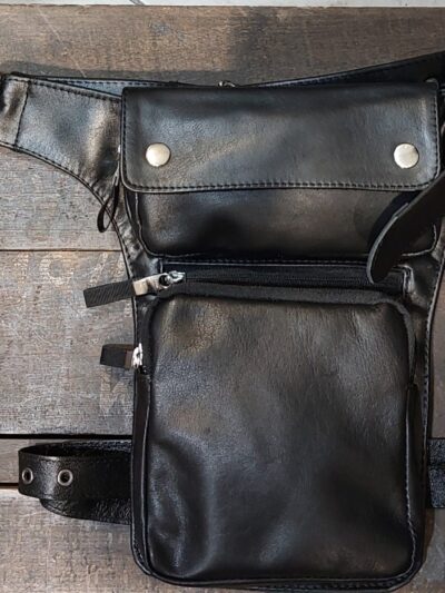 skórzana torba saszetka na nogę pas udo motocyklowa