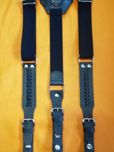 skórzane czarne szelki szerokie mocne skóra naturalna