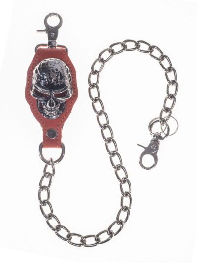 łańcuch do spodni kluczy skórzana bojówka brązowa