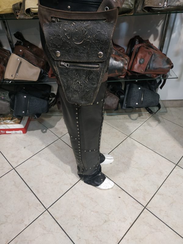 skórzana torba saszetka na nogę pas udo motocyklowa