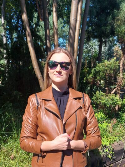 skórzana ramoneska damska brązowa