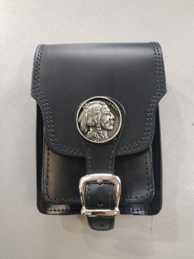 saszetka skórzana na pasek do spodni czarna dokumenty telefon męska (2)