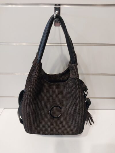 skórzana torebka damska city bag czarna brązowa