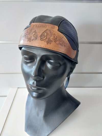 skórzana bandana na głowę dla motocyklisty czarna Indianin