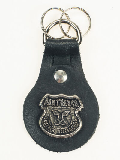 czarny skórzany brelok do kluczy pantera