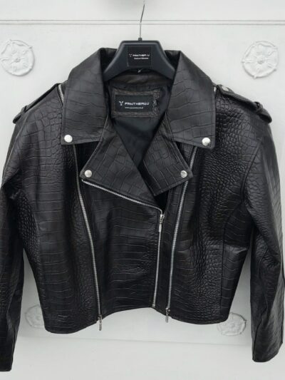 kurtka skórzana czarna oversize ramoneska damska