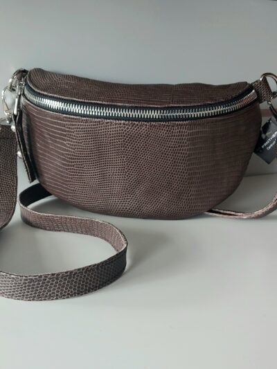 brązowa torebka skórzana damska nerka na ramię