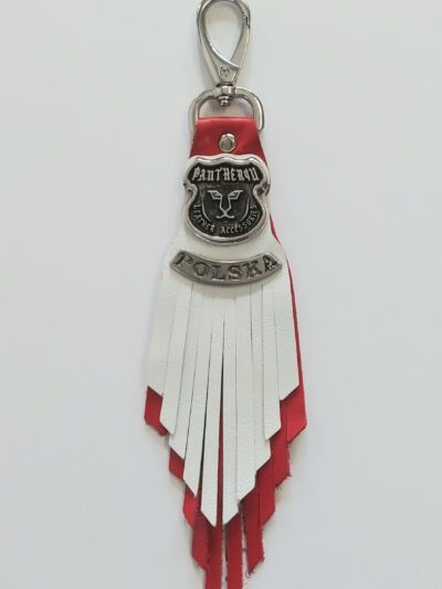 czerwono biały skórzany brelok do kluczy polska poland patriotyczny